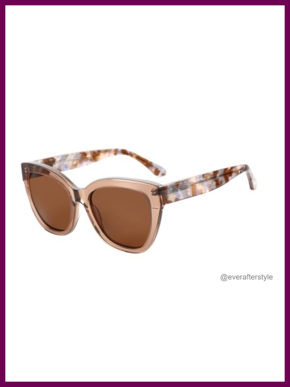 Polarized Cat Eye Square Sunglasses UV400 Protection Spring Hinges Lightweight